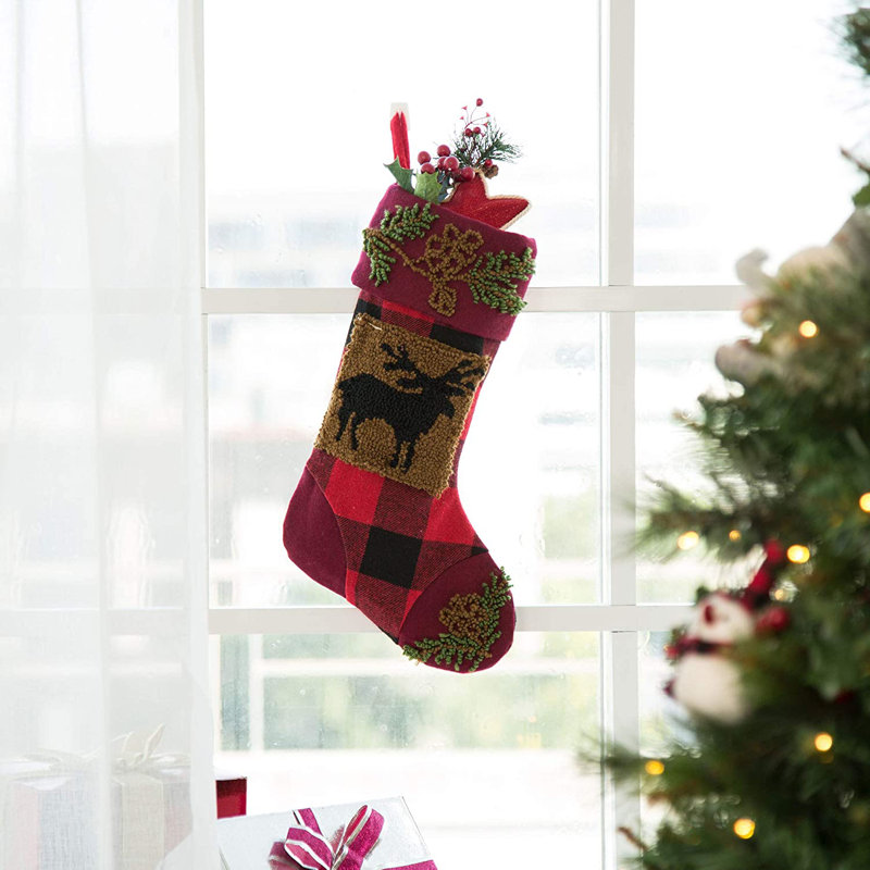 Chaussette de noël crocheté tapis