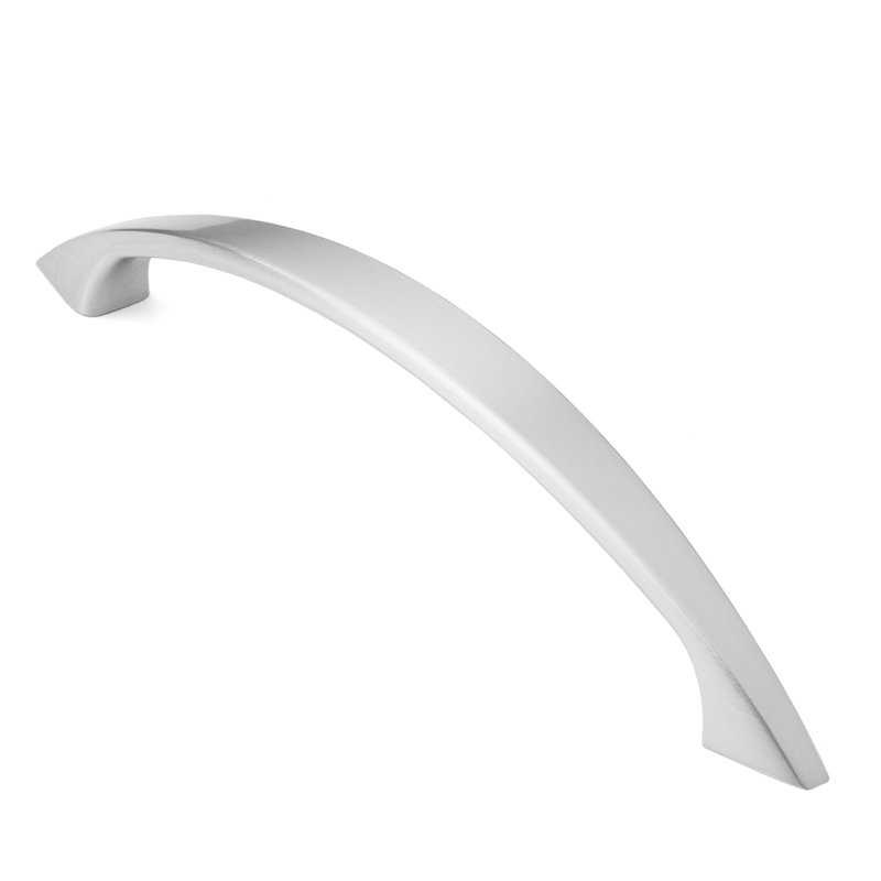 Brushed Nickel Curved Cabinet Bar Pulls with Mounting Hardware