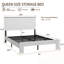 Queen size wooden bed with sturdy legs-187357064