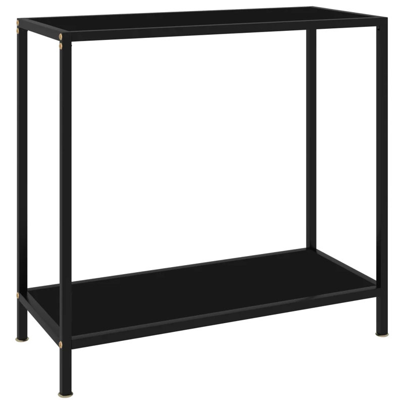 Caspar Glass Top Console Table, Black, 75 H x 80 W x 35 D cm
