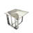 Rectangular End Table With Sintered Stone Top, Silver Metal Frame, For Living Room