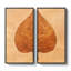 Diptyque botanique surdimensionné à feuilles d'automne en orange brûlé - ensemble de 2 reproductions d'art encadrées sur toile 60 po x 20 po x 2 pièces, 60 po x 30 po x 2 pièces-1359780059-1359538581