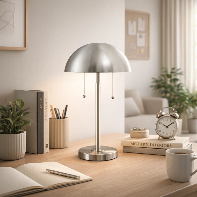 Lighting, 20 po, lampe de table, métal, contemporain, Argent argent, Argent argent
