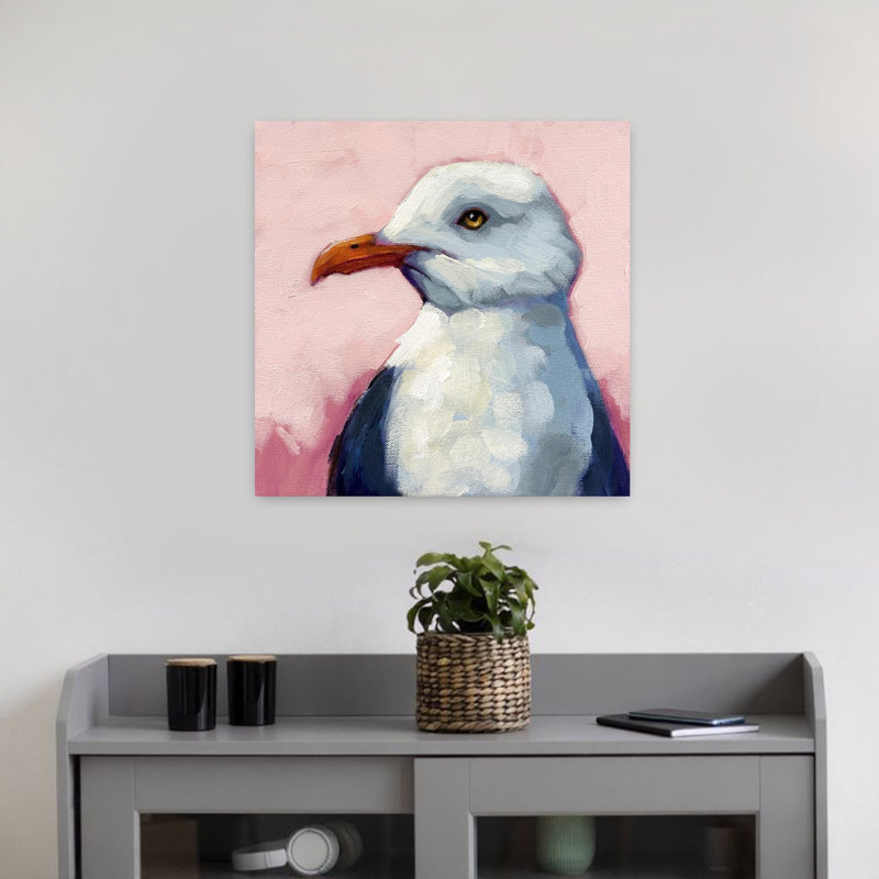 Été, mouette, 2 oiseaux, art côtier de la faune, H 18 po x l 18 po