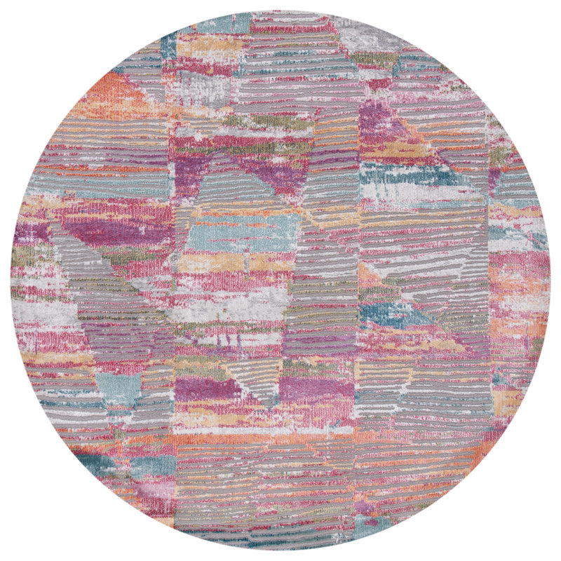 Tapis abstrait Porcello 900 Performance, Rond 6 pi 7 po