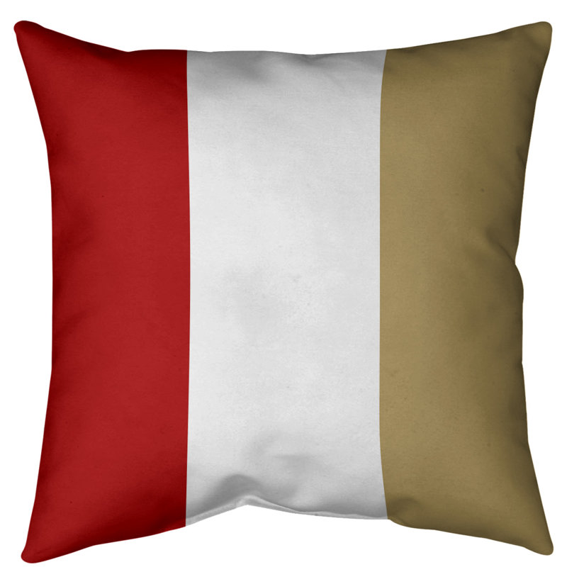  Indoor/Outdoor Throw Pillow, 16" x 16", White Accent