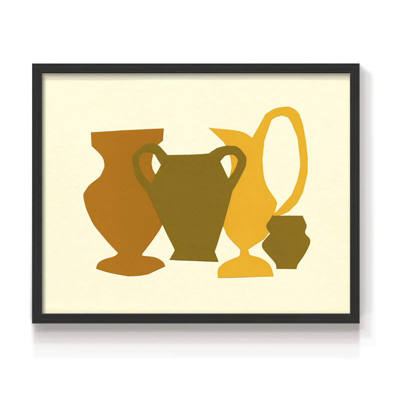 «Posing Pottery II», reproduction encadrée, H 11 po x l 14 po, Noir, noir, noir, noir