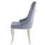 Ensemble de 2 chaises d'appoint en tissu gris et acier inoxydable-228150348