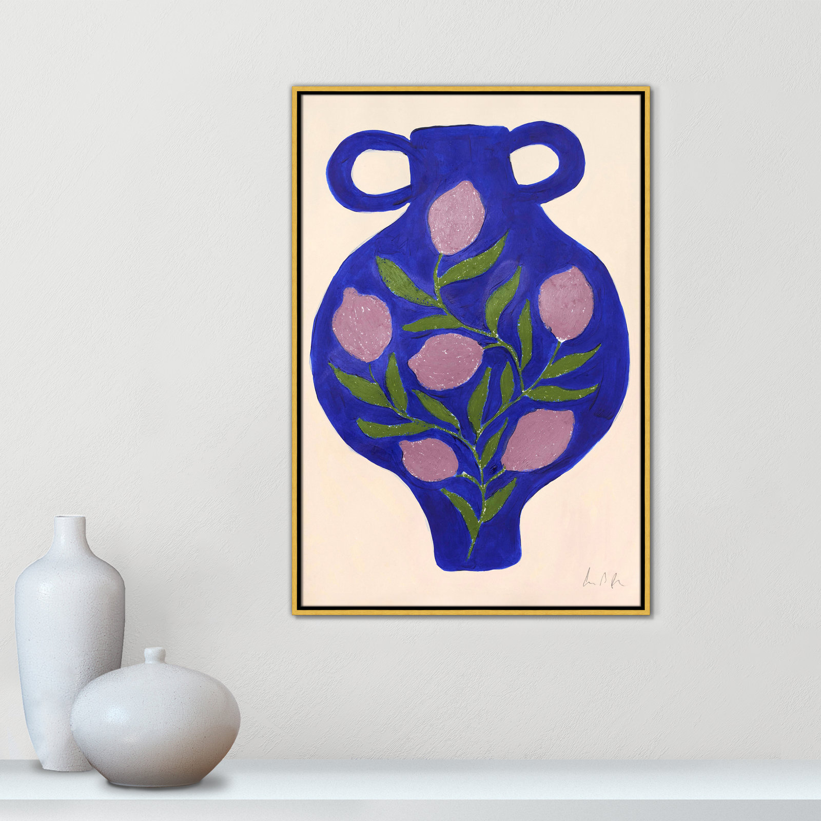 Vase No. 03 Print by Camilla Bergqvist, 37.5" H x 25.5" W, Gold