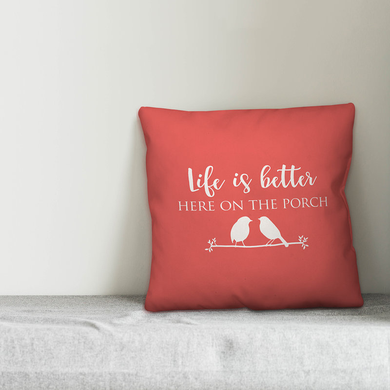 Outdoor Throw Pillow, 18" x 18", Coral