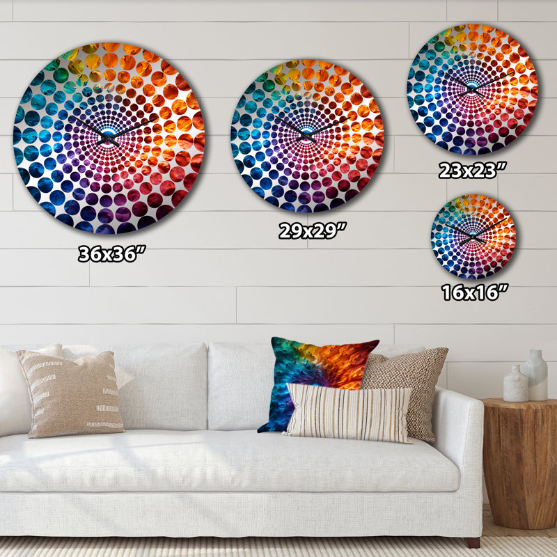 Rys - Horloge murale abstraite fractale, Très grand