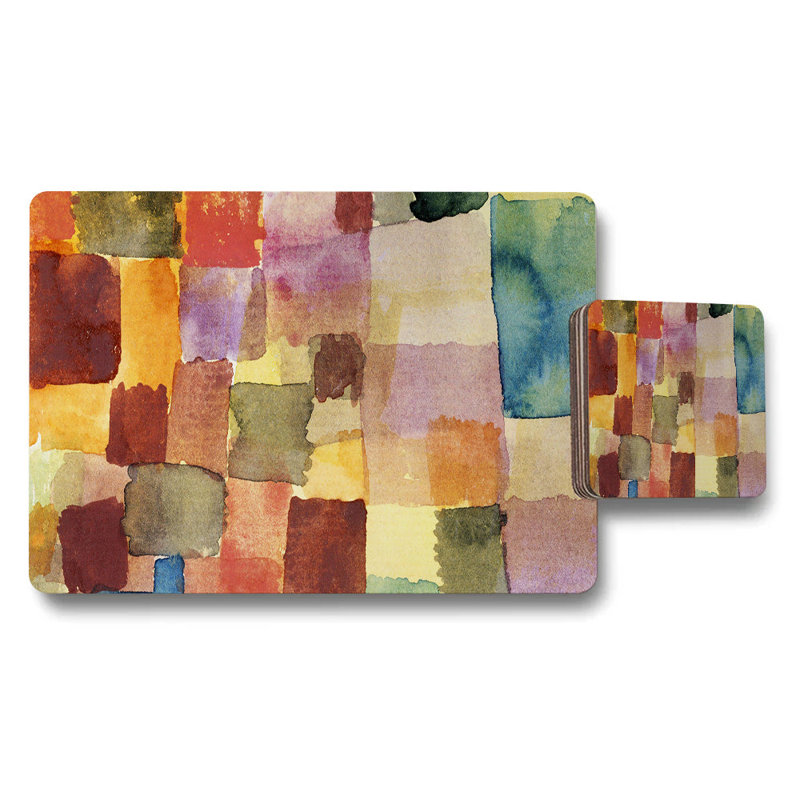 Abstract Cityscape Placemat And Coaster Set For Dining Table Decor