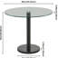Table basse élégante avec plateau en verre transparent et base en marbre noir pour 4 personnes