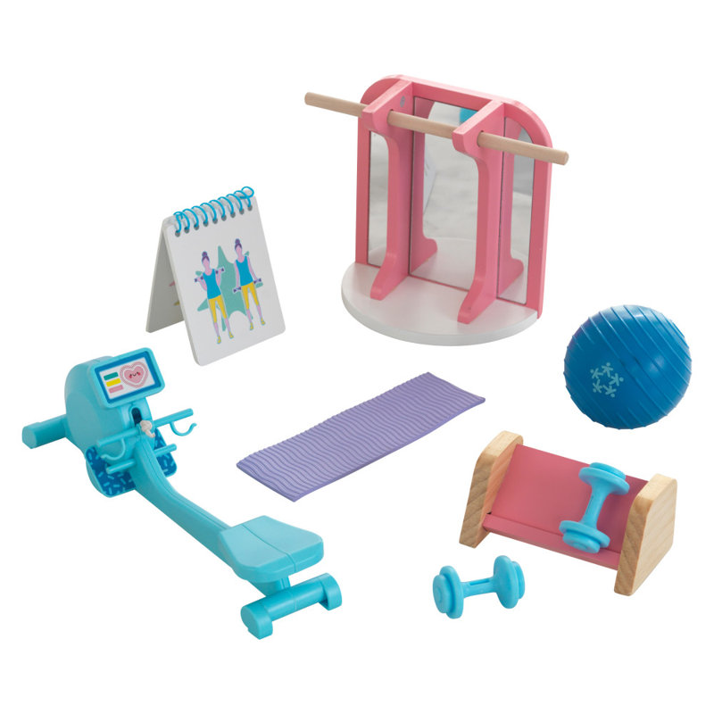 Dollhouse Accessory Pack: Home Gym Doll Furniture Set