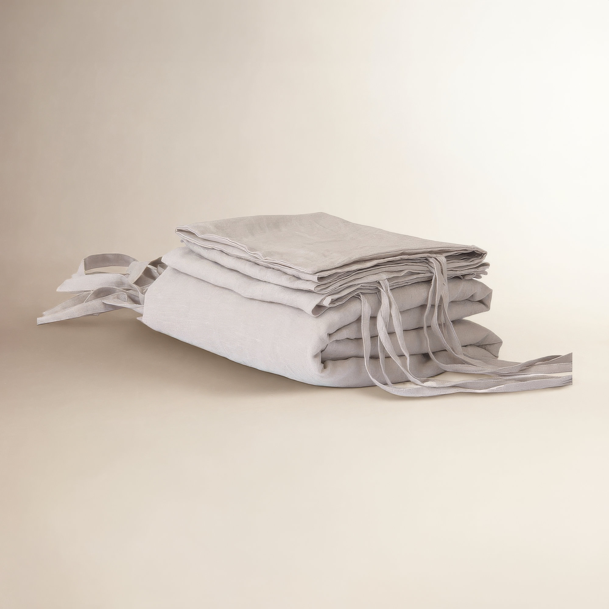 Ginesta Cotton Blend Duvet Cover Set, Light Gray, King Duvet Cover + 2 King Shams