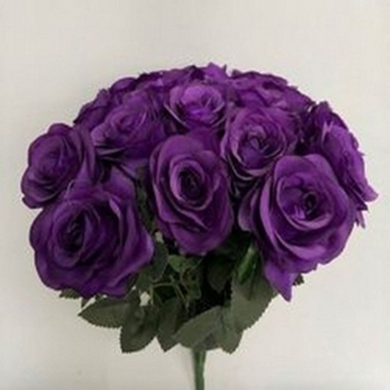 18 fleurs artificielles roses lavande, Mauve foncé