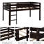 Lit mezzanine simple, en bois massif avec, crée un lit de chambre à coucher élégant, espace et pratique, s'adapte parfaitement au matelas