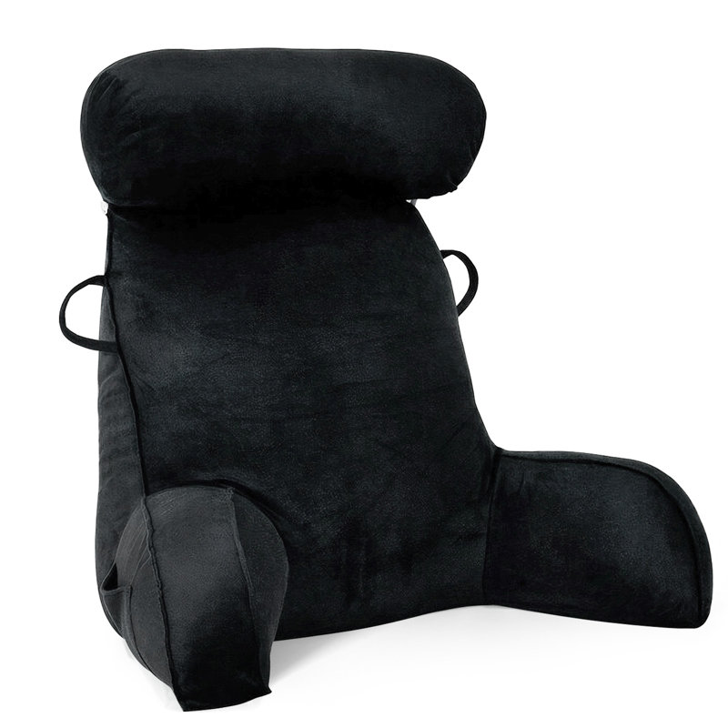 Velvet Backrest Pillow, Black