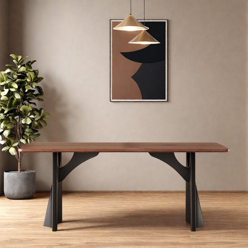 Table de salle à manger en bois massif rétro français., H 29,53 po x L 55,12 po x l 31,5 po
