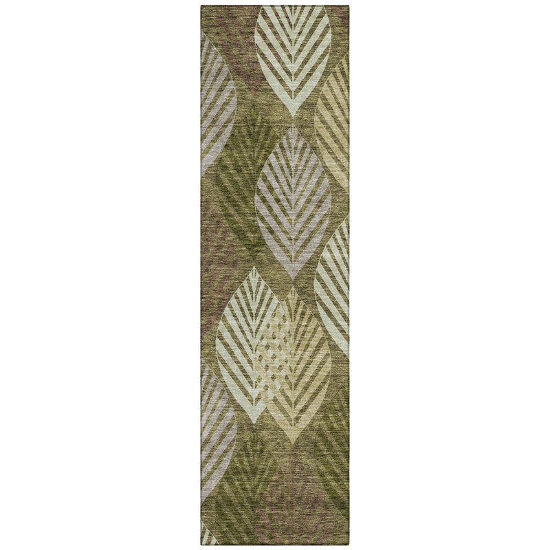 Tapis intérieur / extérieur en polyester tissé à la machine Neysa, Tapis de couloir 2 pi 3 po x 7 pi 6 po