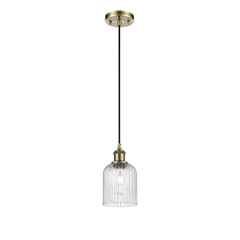 Luminaire suspendu 1 lumière Aalina, Nickel satiné, Mercure