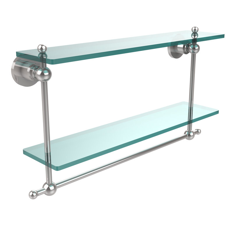 Étagère 2 pièces avec barre à serviettes lera, Chrome poli