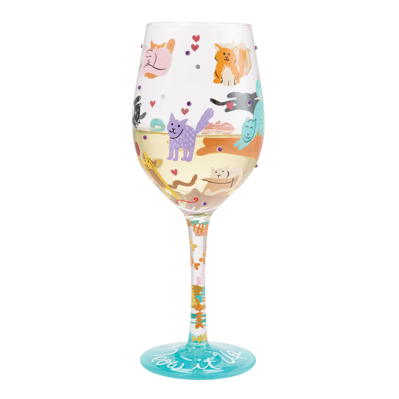 Verre à vin 15 oz Lolita Cats