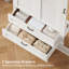 Armoire 5 en 1 avec miroir pleine longueur et 2 tiroirs, armoire de rangement autoportante avec tablettes réglables, armoire en bois blanc moderne-779124935