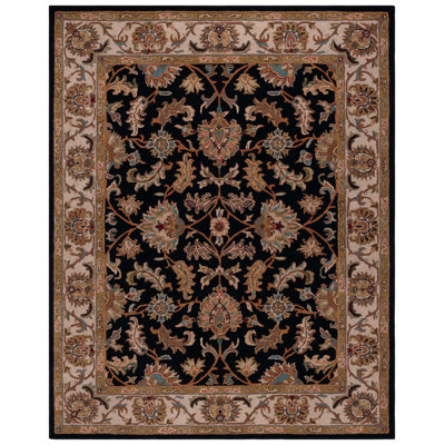 Tapis noir / beige en laine touffeté à la main Cranmore