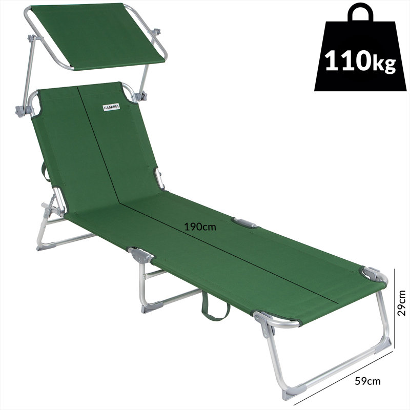 Bushgrove 190cm Long Reclining Single Chaise, Green