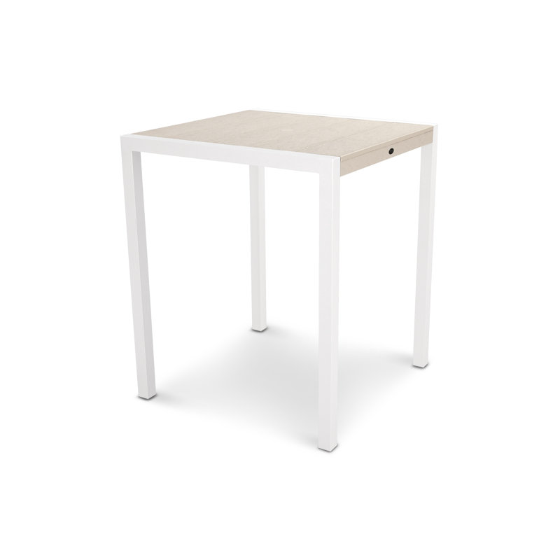 Table de bar POLYWOOD Surf City, 36 po x 36 po, Blanc texturé / Château de sable
