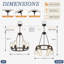 23.62'' Modern 6-Light Black Wagon Wheel Chandelier With Light(No Bulbs) For Bedroom Bathroom,Living Room--E26--Coffee Brown