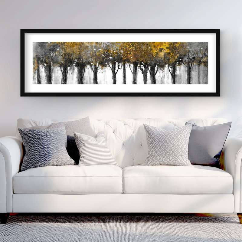 «Illuminated Forest», reproduction encadrée gris mat pour la décoration intérieure