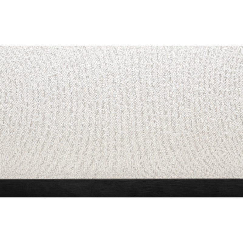 Lit plateforme tapissier Hylia, Simple, Crème boucle en tissu / teint noir