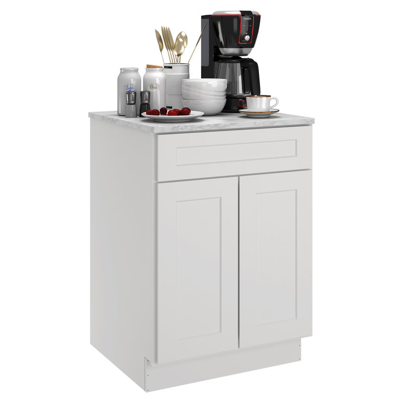 Plywood Ready to Assemble Kitchen Base Cabinets with 2-Drawers and Adjustable Shelf, Shaker Dove, 34.5" H x 36" W