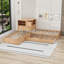 Lit plateforme simple en L avec lit gigogne simple et tiroirs de rangement, tablettes-1203022245