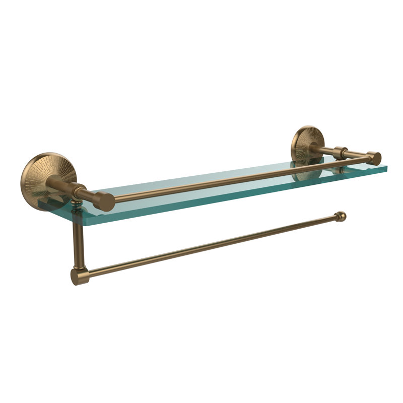 Marchmont Bracket Shelf with Towel Bar, Brushed Bronze