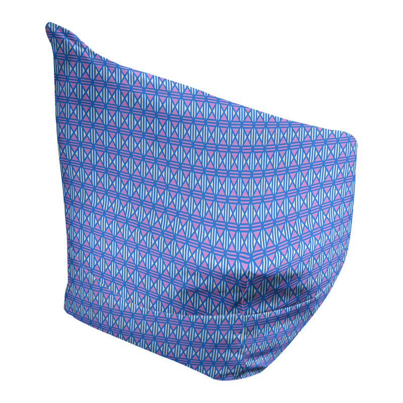 Petite chaise à sacs à billes & Leffel, H 86 po x L 27 po x P 43 po, Bleu / mauve / menthe, Rembourrage poly