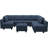 Ashbury Ivery 116.6'' U Shaped Couch Modular Polyester Blend Sectional Sofa with Cushions-2109943725