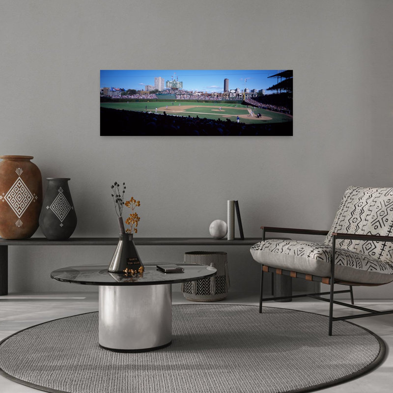 Baseball match in progress, Wrigley Field, Chicago, Cook County, Illinois, États-Unis, art contemporain abstrait, art mural paysage