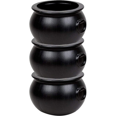 PMU Halloween Cauldron - Blow Mold Plastic Party Accessory - Candy Holder - 12 Inch Black