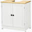 Armoire de salle de bain moderne sous le lavabo, meuble-lavabo mural pour salle de bain, armoire de rangement avec portes doubles et tablette réglable, blanc