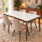 Aarhus Mid-Century Rectangular White Dining Table with Solid Wood Legs