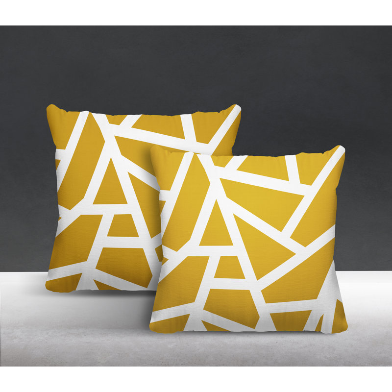Coussin Clarion, L 15 po x H 15 po, Jaune
