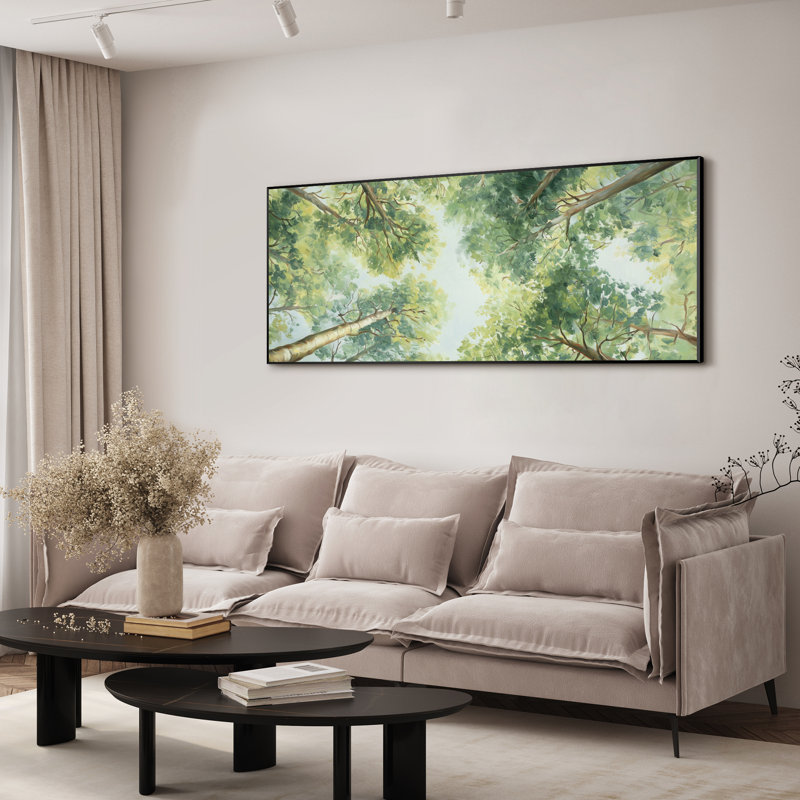 Très grande impression d'art mural vert forêt - œuvre de paysage naturel pour le salon ou la chambre à coucher