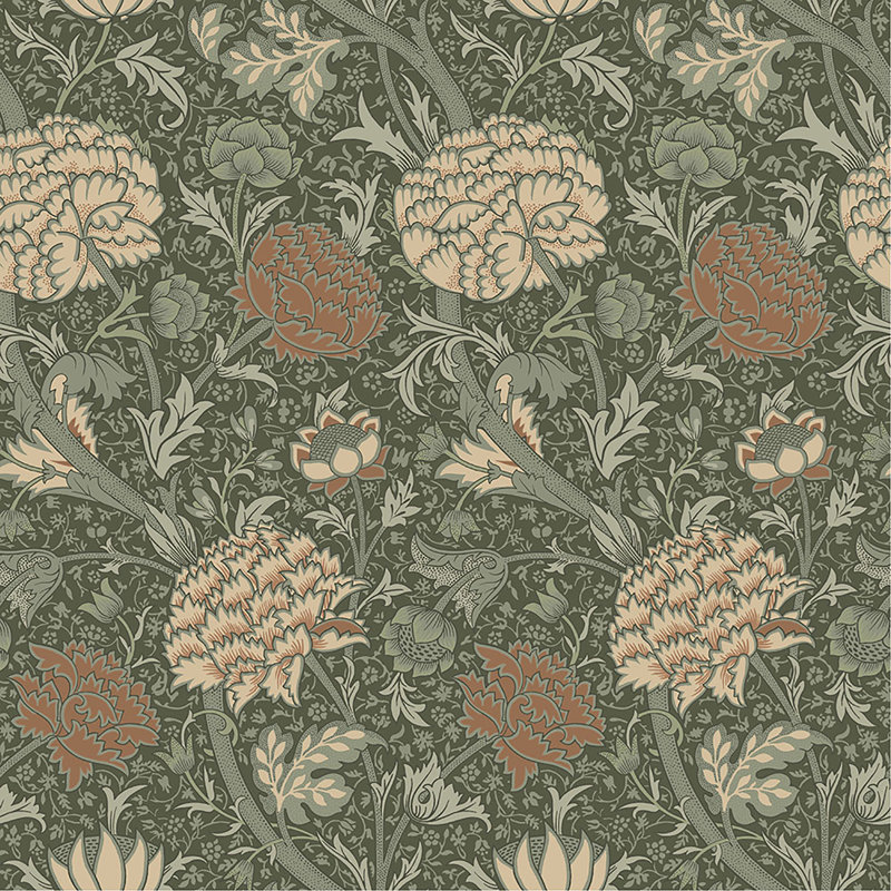 Rouleau floral Cybil, Bleu-vert