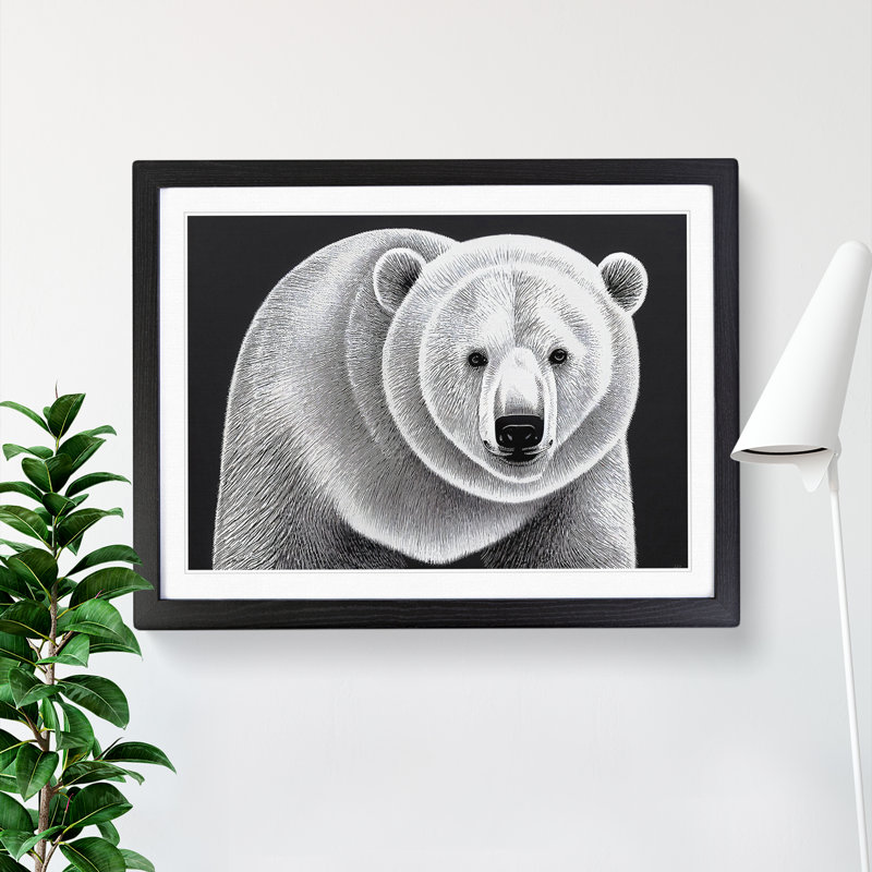 Awesome Polar Bear - Framed Print, Black, 34cm H x 46cm W x 2cm D