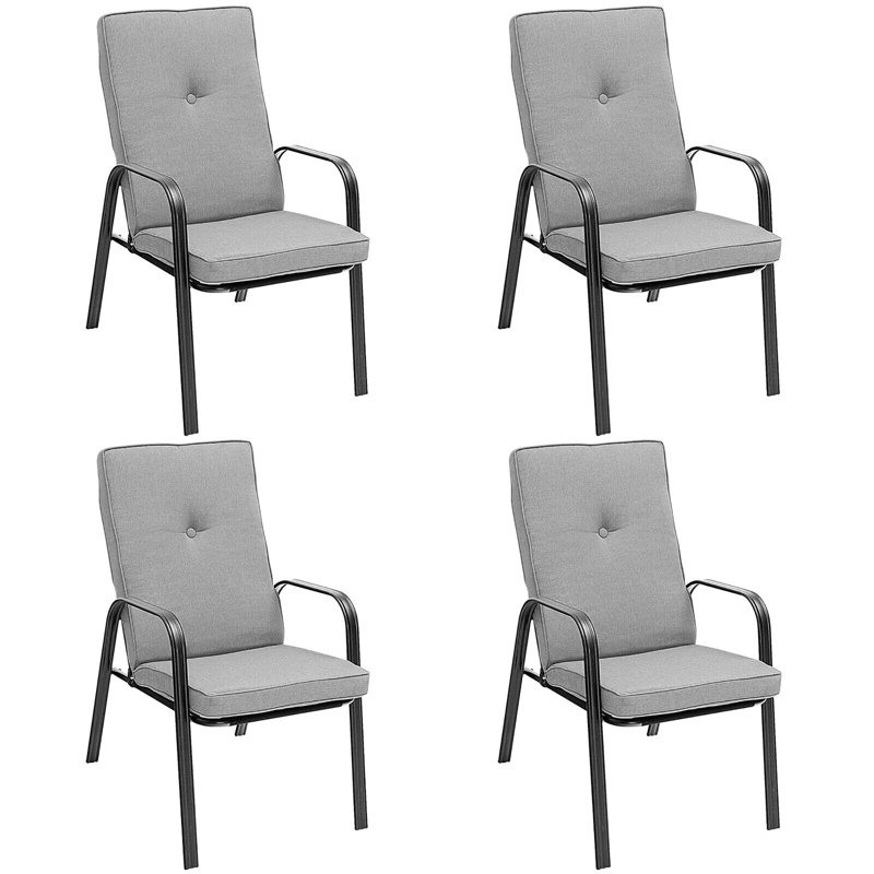 Fauteuil de patio empilable avec coussin Baugus