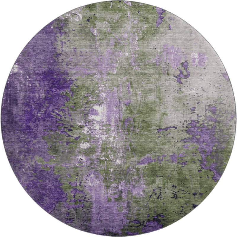 Premium Machine Washable Medena AMF1870 Abstract Rug, Round 8'