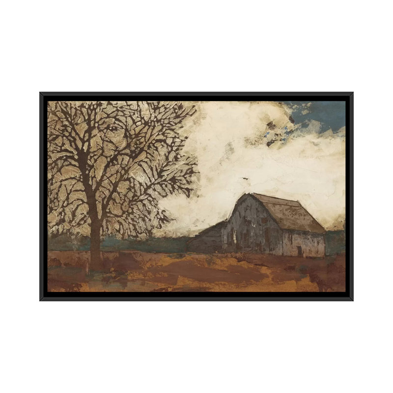 « erstwhile grange ii », reproduction d’art sur toile, H 18 po x l 26 po x P 1,5 po, Toile avec cadre noir, Pas de tapis